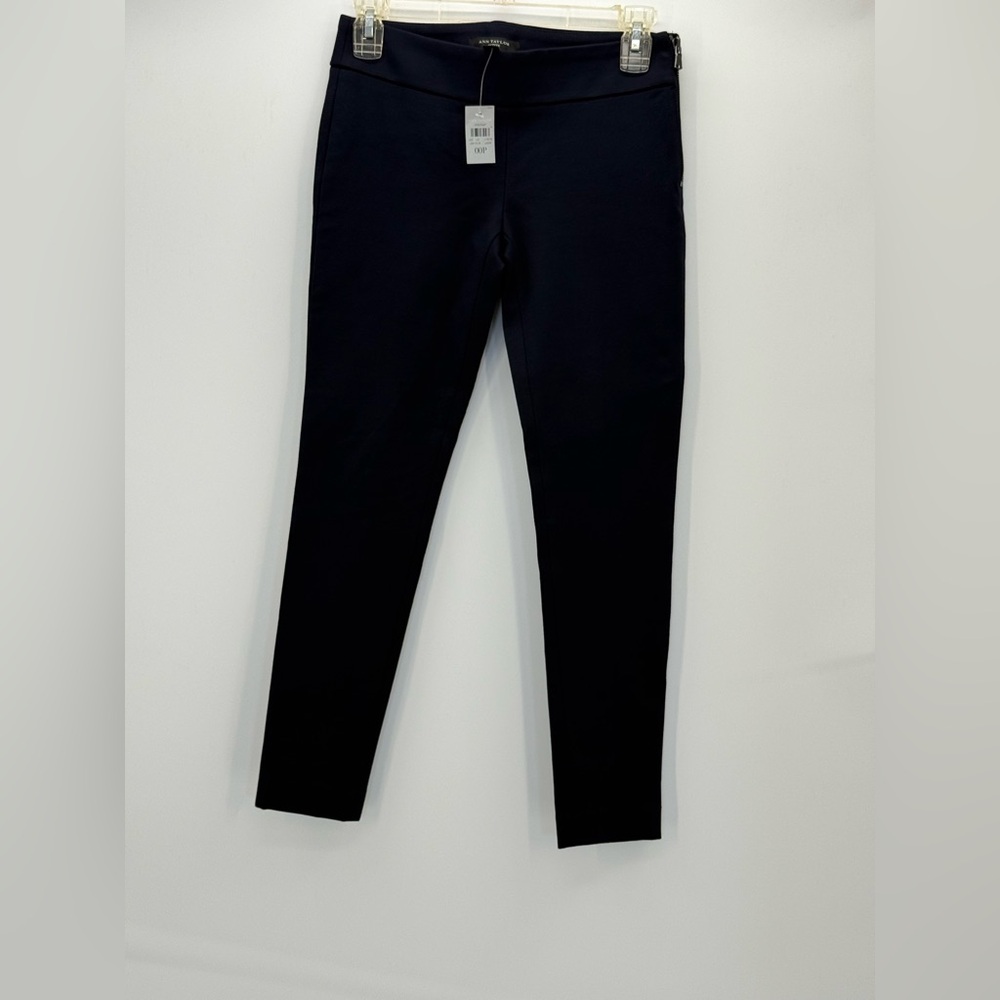 Ann Taylor Navy Blue Skinny Ankle Pants High Rise Slim Fit Office Work Trousers - Picture 7 of 11